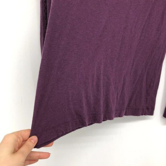 Loft purple long sleeve illusion lace neckline cutout crochet sleeve t-shirt XS - Picture 10 of 13